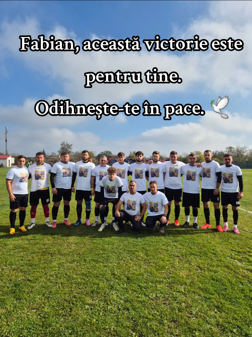 🙏Astăzi ne-am adunat cu toții gândurile și inimile pentru a aduce un omagiu prietenului nostru Fabian. Viața e ca un meci de fotbal: are suișuri, coborâșuri, victorii și înfrângeri. Uneori, fluierul final vine mult prea repede. Transmitem sincere condoleanțe familiei și celor apropiați în aceste momente de profundă tristețe. Zbor lin printre stele, Fabi. Odihnește-te în pace și Dumnezeu să te ierte🙏 ❤️Rosetti 3 - 1 Pogoanele💙 Nr.30 îl retragem din respect și ca amintire eternă. #rip #prieten #amintire #fotbal #v 