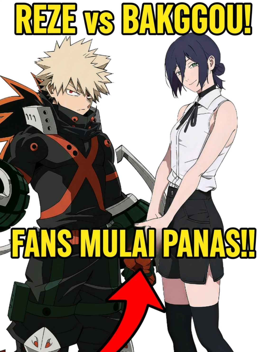Reze vs Bakugou makin gila! Awalnya cuma tweet iseng, tapi malah jadi perang fandom besar! #anime #chainsawman #bakugo #bakugou #bokunoheroacademia 