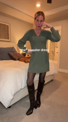 The dress that everyone's talking about. Cozy and flattering. Perfect for the holidays 🫶🏼 i grabbed an xs and am usually a size 2, fits true! #dress #sweaterdress #affordablefashion #tiktokshopcreatorpicks #tiktokshopblackfriday 