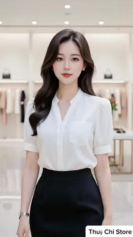 Áo sơ mi thiết kế cách điệu tay phồng. Trẻ trung và dễ phối đồ. #aosominu #thoitrangnu #xuhuong #viral #thinhhanh   