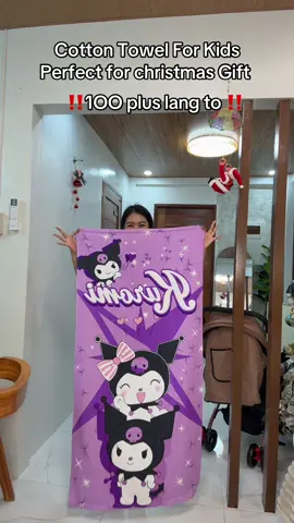 Christmas Gift idea for kids magagamit talaga 😀  #kidstowel #towelforkids #kuromi #bathtowel 