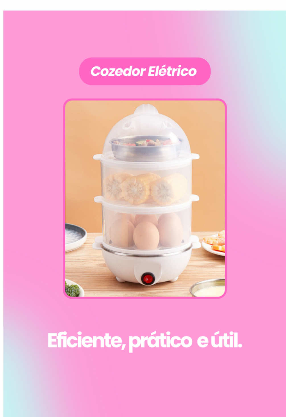 🧡 O segredo da praticidade na cozinha chegou! Com o Cozedor Elétrico Multifuncional, você prepara ovos, milho, legumes e até leite no vapor — tudo ao mesmo tempo e em poucos minutos! ⚡ ✨ Três camadas de eficiência ✨ Cozinha rápido e sem sujeira ✨ Ideal pra quem ama praticidade 🍳 Facilite sua rotina e ainda economize tempo! #Achadinhos #Promoções #CozinhaPrática #CozedorElétrico #CasaeCozinha    