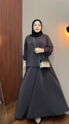 setelan simpel oneset rok warna Mohogany #onesetrok #ootdfashion #viraltiktok #outfitideas #setelanwanita 