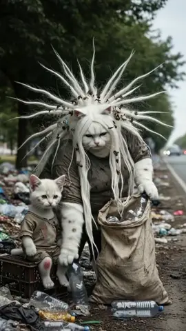 All she had trash, but her son painted future#catlover #cubbycat #realstory #turestory #shortstory 