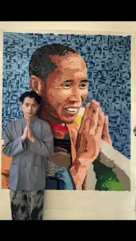 @Vietmyusa sáng tác tranh thầy Minh Tuệ từ vải vụn 🙏#xuhuong #xuhuongtiktok #xh #xzyabc 