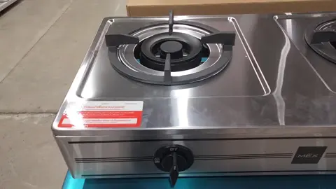 เตาแก๊สหน้าสแตนเลสหัวทองเหลืองรมดำ