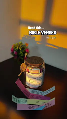 Imagine giving your loved ones a bible verses in a jar that has God's gentle reminders 🥹. I really love this one 🧡 #bibleverse #bibleverses  #bibleversesinajar 