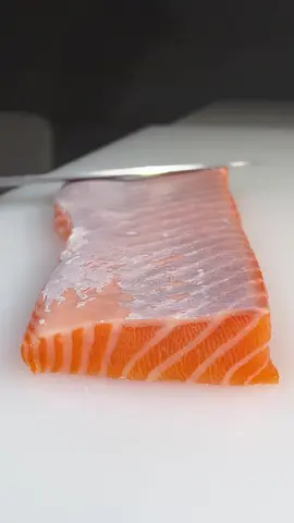 Thick-Cut Salmon Belly — Rich, Fatty, and Delicious!  #Salmon #Sashimi #SeafoodDelight #FreshSalmon