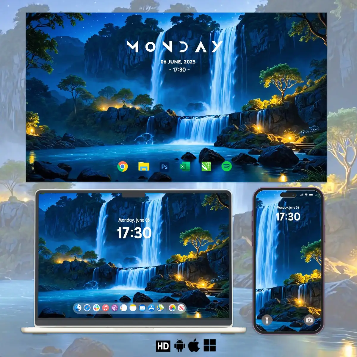 tidak sama dengan malam2 berikutnya 🌗 |4k wallpaper #fypシ゚ #wallpaper #artwallpaper #aesthetic #natural 