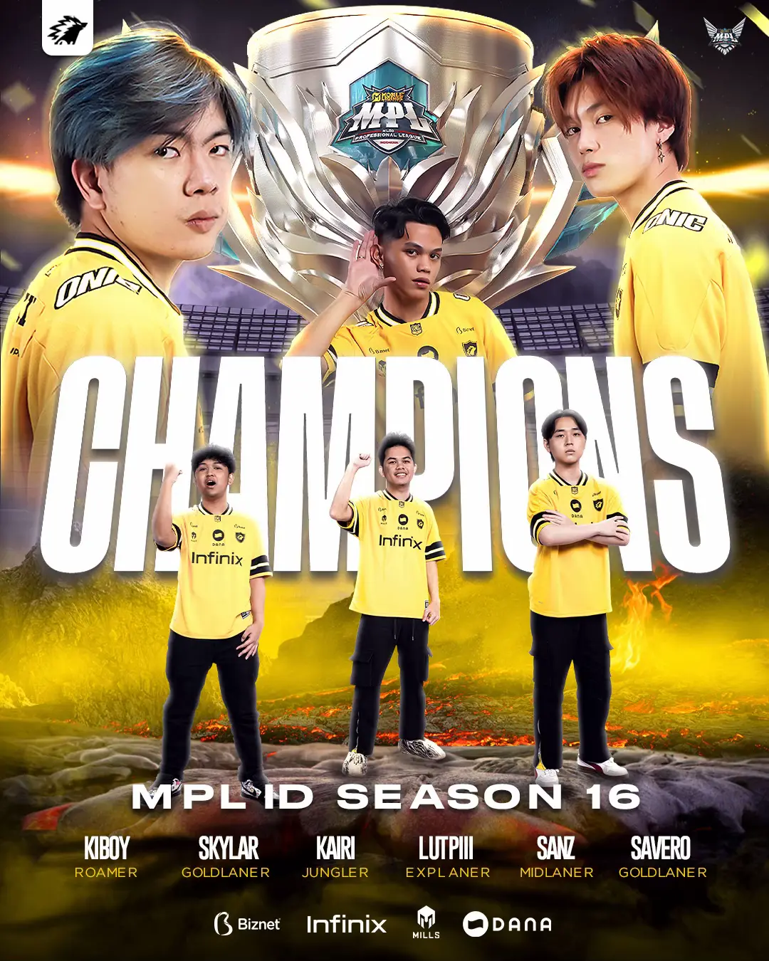 Dengan skor 4-1, kami mengukir sejarah. 8 kali memegang piala MPL ID, 8 kali membuat SONIC bangga, dan 8 kali menjadi nomor satu di panggung terbesar di MPL Indonesia✨ SONIC, terima kasih banyak untuk seluruh dukungan kalian, perjalanan kami belum usai, misi kami belum usai, masih ada Turnamen Internasional di depan mata kami. Terus dukung kami ya, @sonic.republic 🥺 #GOONIC #MPLIDS16 #MPLID 