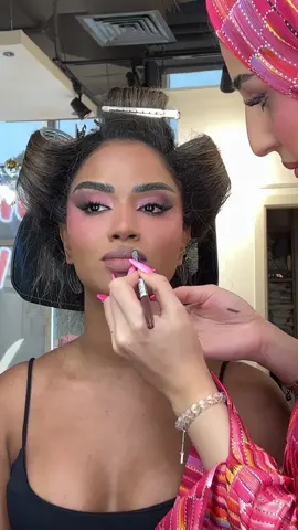 Lip Combo: @هند أنضام | Hind Anddam  Lipliner: @Flormar Middle East 244 Chocolate Fondue Lipstick: @Huda Beauty Cotton Candy Blush & Intense Guava Blush  Lipgloss: @Primark  #اكسبلور #dubai #fyp #makeup #glambyghaliah 