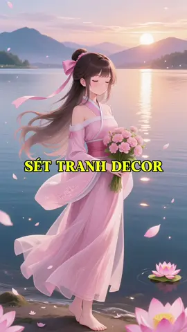Tone màu nhẹ nhàng, phối cảnh hài hòa – chuẩn decor phòng ngủ, phòng khách ✨ #tranhdecor #tranhdep#settranhdecor 