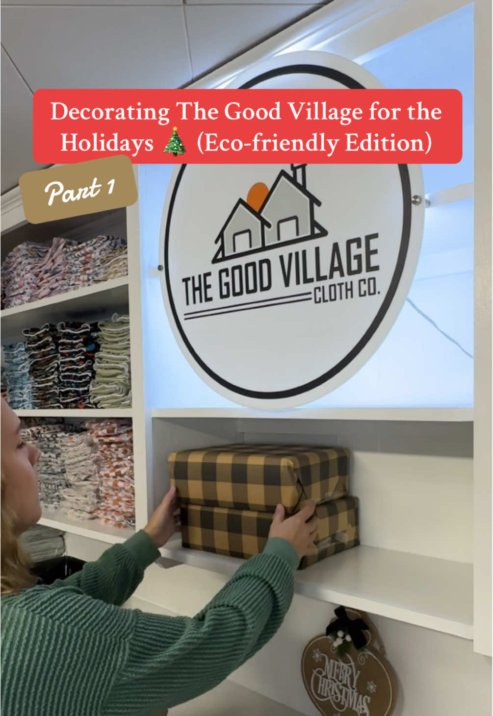 Decorating our shop with the least amount of plastics as possible. #ecofriendlychristmas #christmasdecor #refillery #clothdiapers #christmasdecorations 