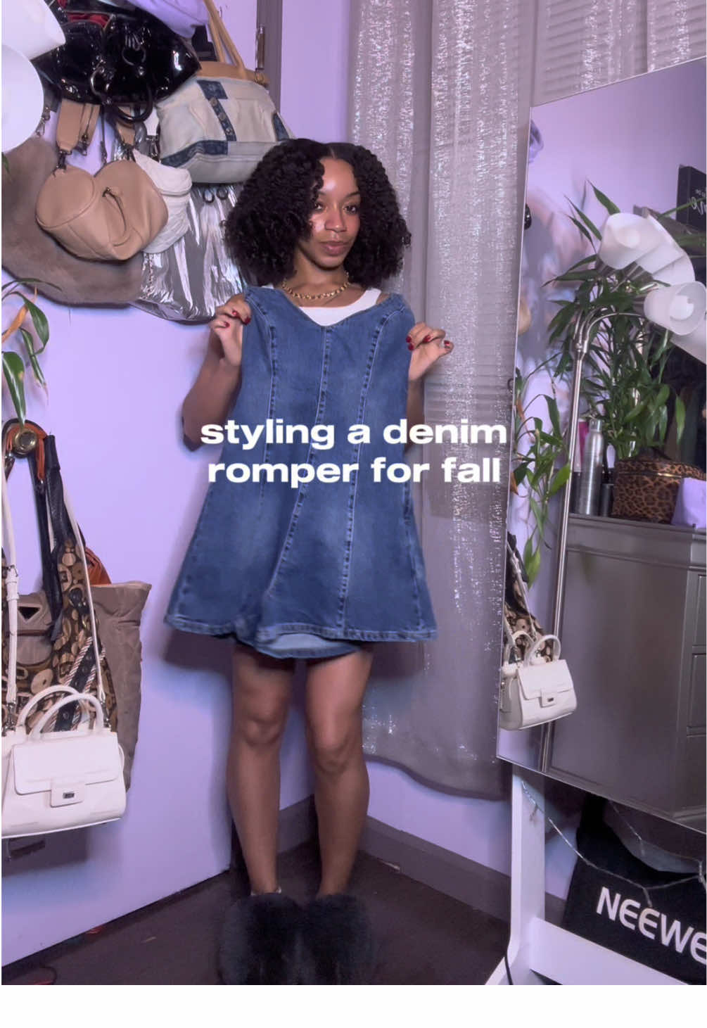 summer rompers, meet fall layers! #fyp #grwm #styling #outfitinspo #falloutfits 