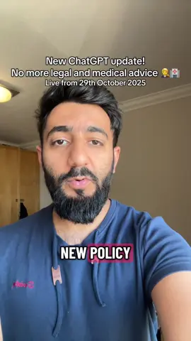 So ChatGPT can build apps and write essays… but now it can’t give medical or legal advice 😅 Why do you think that changed? #chatgpt #education #advice #Tech #ai 