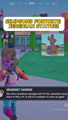Jebediah statue no headshot damage! #fortnite #simpsons #fortnitesimpsons #fortnitenews #fortnitebr 