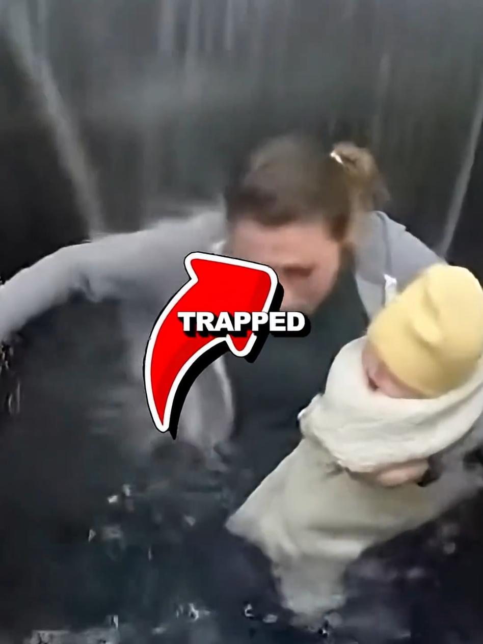 This Mom And Her Baby Were Trapped.. Then Elevator Flooded 😨#sora2 #emotional #kindness #help #poorguy 
