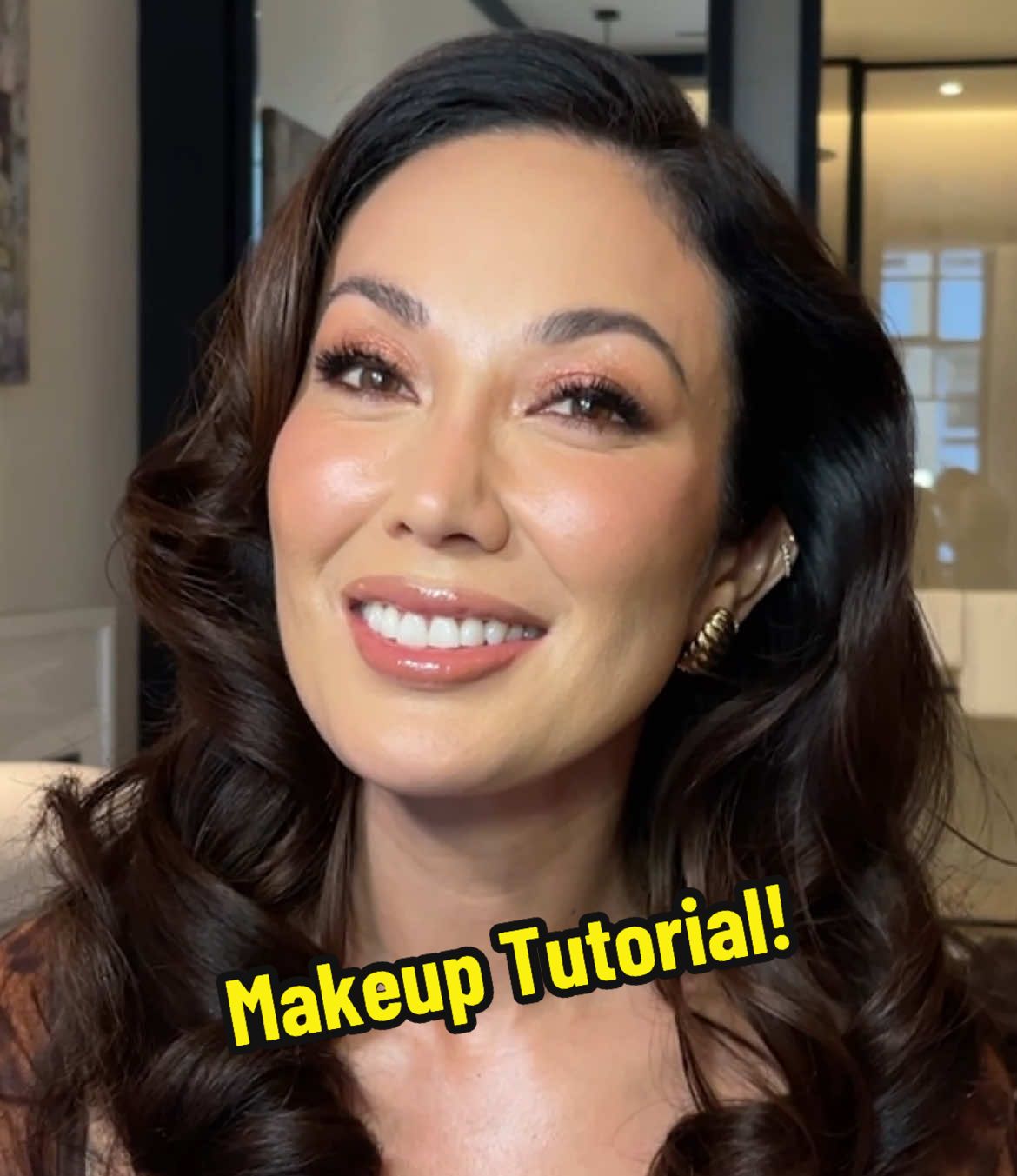 Loved this bronzy makeup look Michael Brown did on me in Sydney. ✨  Here’s how he created it with products by: @Charlotte Tilbury @MakeUpForEverUSA @Rare Beauty @Haus Labs @Fenty Beauty @Anastasia Beverly Hills & more! #makeuptutorial #makeup 