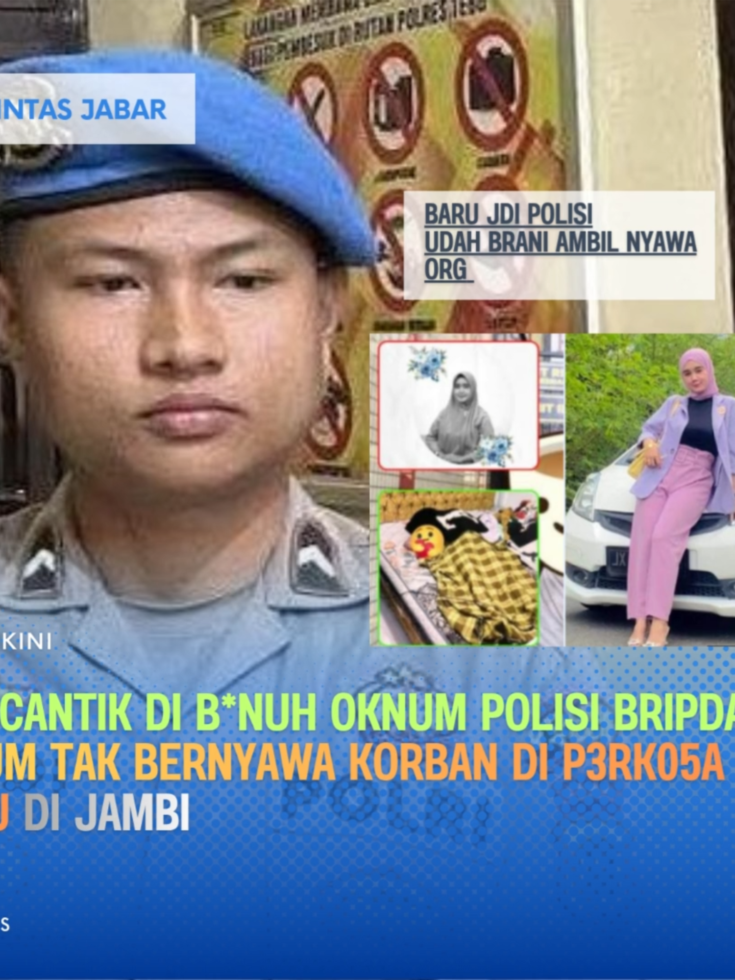 Motif Asmara di Balik Aksi Polisi Diduga Perkosa-Bunuh Dosen Wanita di Jambi Polisi mengungkap motif asmara di balik pembunuhan dan dugaan pemerkosaan terhadap dosen perempuan di Kabupaten Bungo, Jambi, berinisial EY (37). Pelaku pembunuhan diketahui merupakan anggota Polres Tebo, Bripda Waldi (22). Kapolres Bungo AKBP Natalena Eko Cahyono mengatakan pengungkapan kasus ini merupakan hasil kerja sama berbagai satuan fungsi kepolisian, termasuk Satreskrim dan Paminal Propam. Pelaku berhasil ditangkap kurang dari 24 jam setelah jasad korban ditemukan di 
