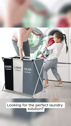 3 Section Laundry Basket,135L Laundry Hamper #LaundryBasket#LaundryHamper#3SectionHamper#LargeLaundryBasket#LaundryOrganizer