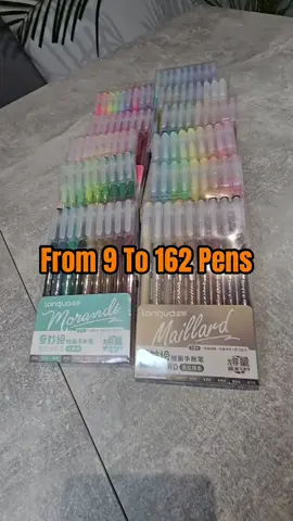 9 to 162 gel pens #drawing #crafting #pens #gelpens #tiktokmademebuyit 