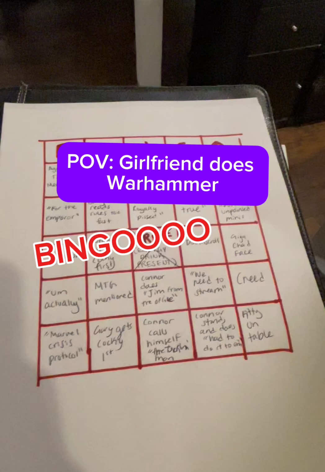 Warhammer Group Bingo 🚨 How many turns you think it took to get BINGO? 🗿 #warhammercommunity #warhammer40k #warhammer #funny #gymhammer 