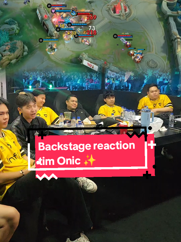 Backstage reaction tim Onic ✨️ Congrats Raja Galaxy! #Onic #PlayoffsMPLIDS16 #WeOwnThis #MPLIDS16 #WellPlayed 