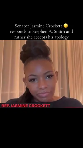 Senator #JasmineCrockett 😏 addresses #StephenASmith and whether she accepts his apology. Many of the falsehoods Stephen spread about Jasmine could have been clarified with a simple #Google search. However, he is employed by #Disney, which has its own agenda, and Smith is merely a pawn in their game. Shout out to the TSR for this interview!