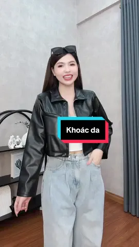 Khoác da trông ăn chơi có gu cỡ này mà rẻ quá trời ce ơi #tranghaycuoi #aokhoacdanu #aokhoacda #aodanu 
