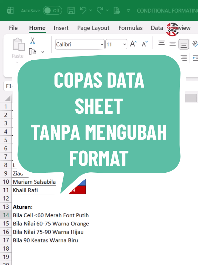 Cara Copy Data Excel Tanpa Mengubah Format Data Tabel Tutorial Dasar Excel Pemula ini diambil dari buku 7 hari belajar excel  #belajarexcel #belajarexcelpemula #kampusoffice #excelpemula #exceltutorial 