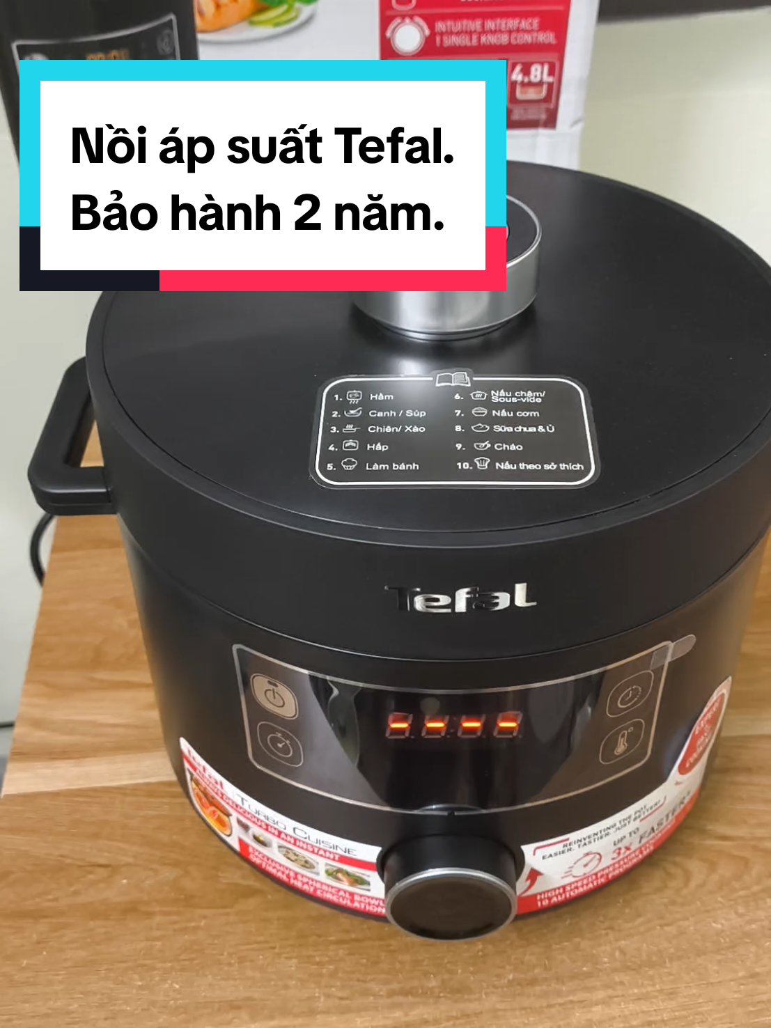 Nồi áp suất cao cấp Tefal. Dung tích 4.8L. Nấu nhanh,an toàn. Bảo hành 2 năm. #tefal #diengiadung#noiapsuat#dobep#xuhuong 
