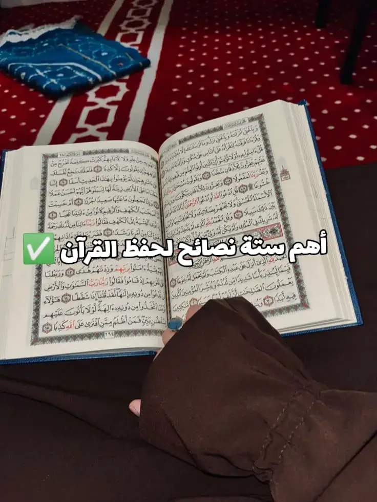 🤍🫶أهم ستة نصائح لكل من يريد حفظ القرآن ملاحظة: حاول دائما أن يكون مقدار المراجعة اكثر من مقدار الحفظ ✅  الأوزار =تعني الذنوب والمعاصي 