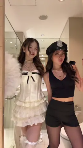 when two best friends wirh two different style 👮🏻🩰 