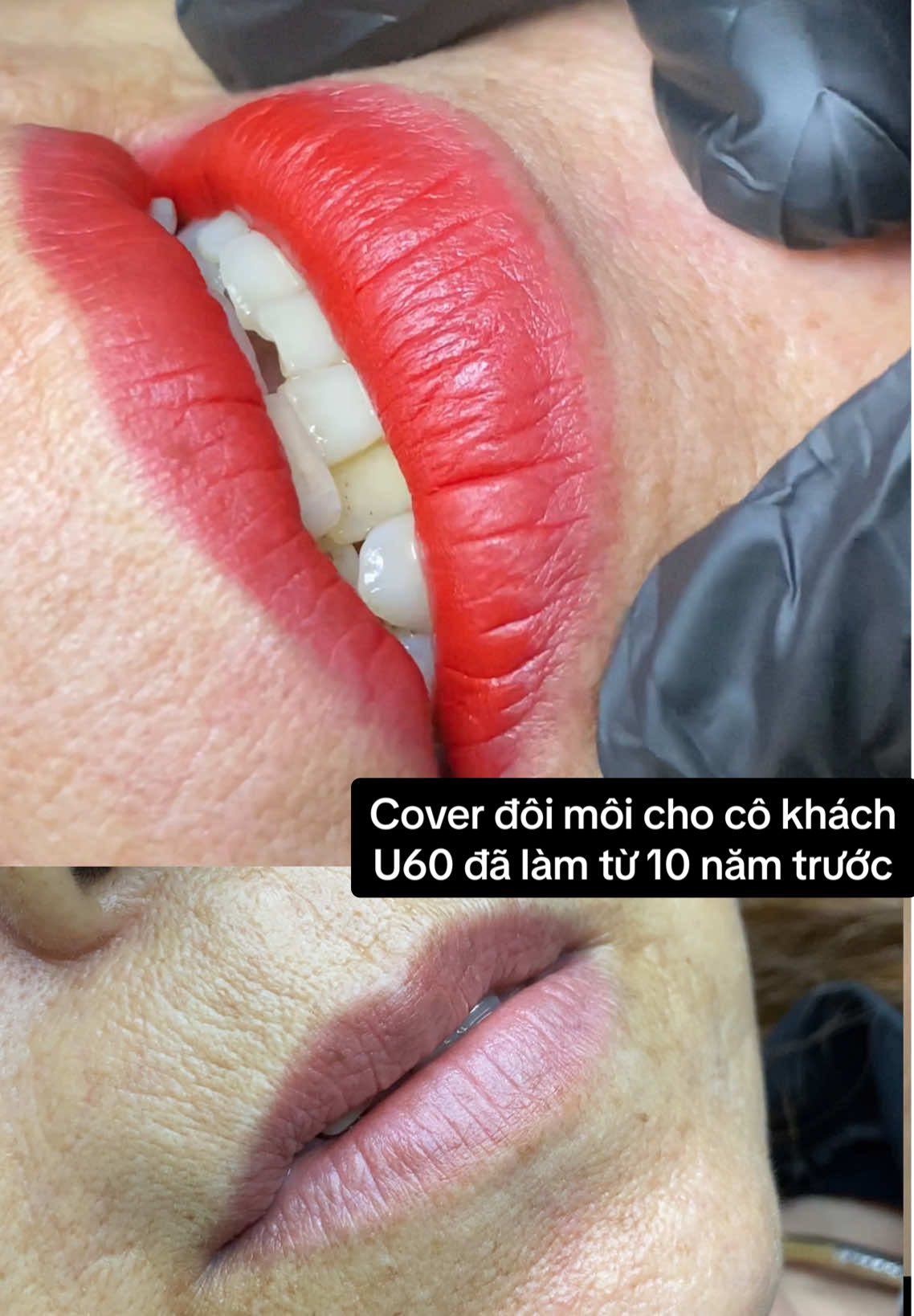 Cover đôi môi cho cô khách U60 đã làm từ 10 năm trước, em Ngà x ử l.ý nền và phun màu tạo hiệu ứng ombre tự nhiên #phunmoitunhien #khuthammoi #khuthammoinam #LearnOnTikTok #lamdep 