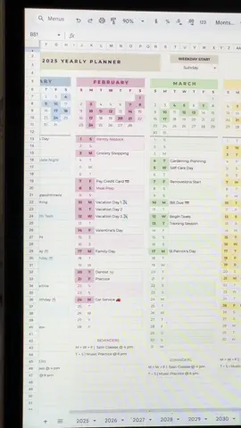 it’s almost time to start a new year and a new planner 😇✨ Template linked in bio!!  #planner #googlesheets #spreadsheets #template 