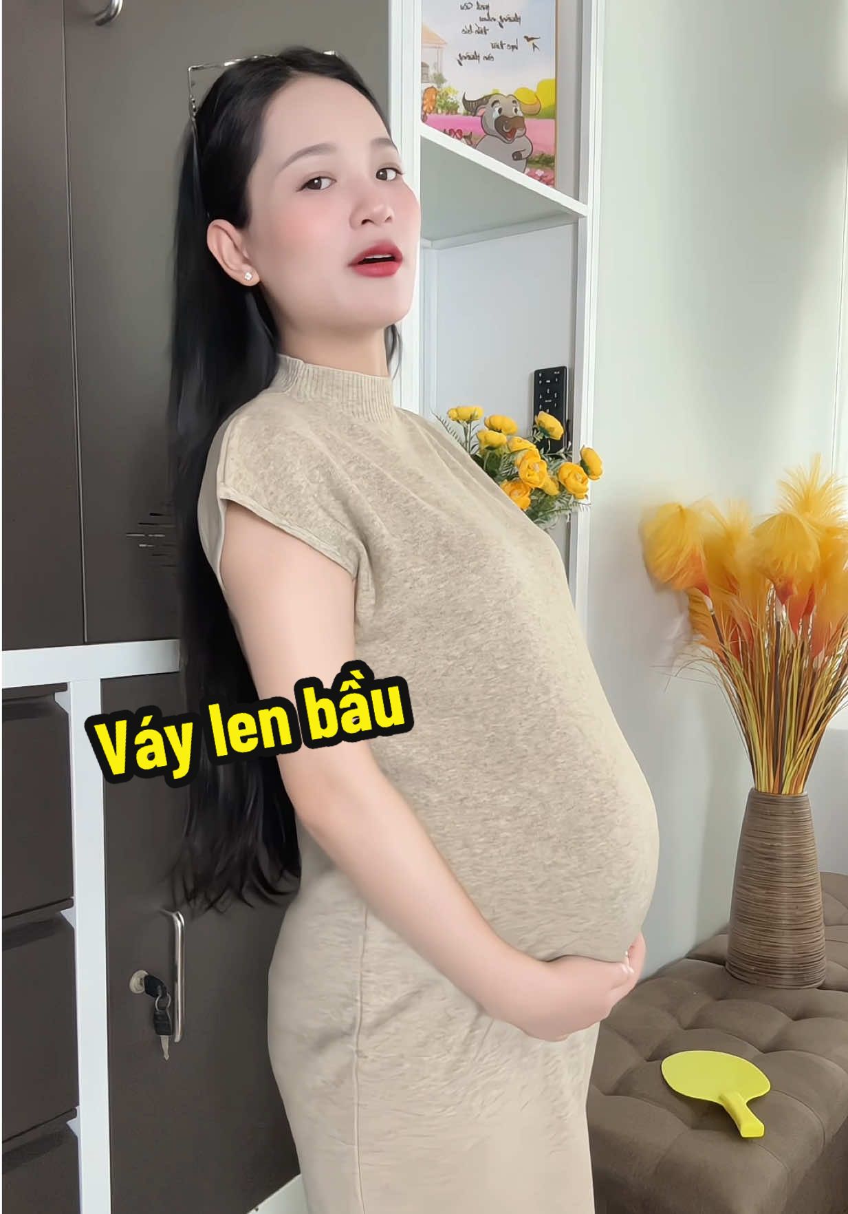 Váy len này bầu bí mặc chất siêu đẹp luôn 😍 #vaylenbau #reviewmebau #huongkytinh 