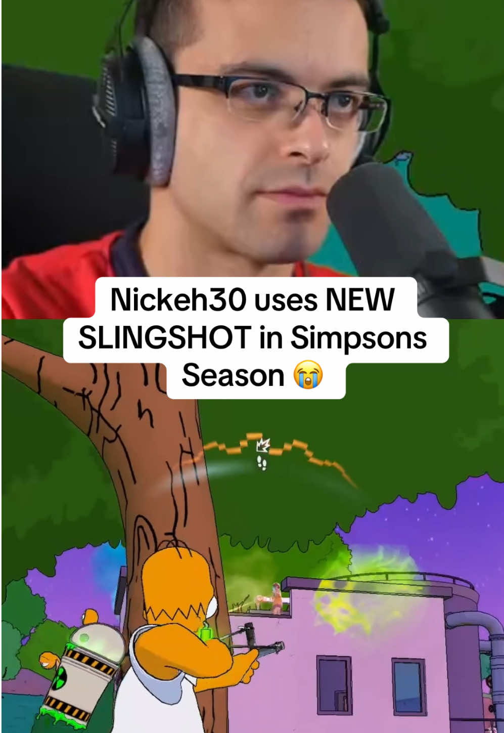 Nickeh30 uses NEW SLINGSHOT in Simpsons Season 😭 #viral #fortnite #fortniteclips #fortnitememes #foryoupage