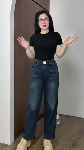 Quần Jeans nữ BigSize ống rộng suông ONEFA cạp chun dễ mặc, thoải mái, mềm mại, trẻ trung hiện đại,#quanjeannu #quanjeanongrong #thoitrangnu #macdepmoingay 