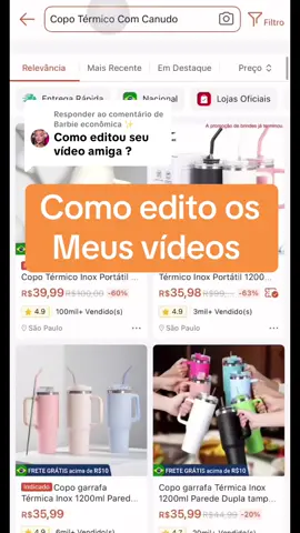 Respondendo a @Barbie econômica ✨ como edito os meus vídeos #editarvideos #videos #rendaextra #afiliados 