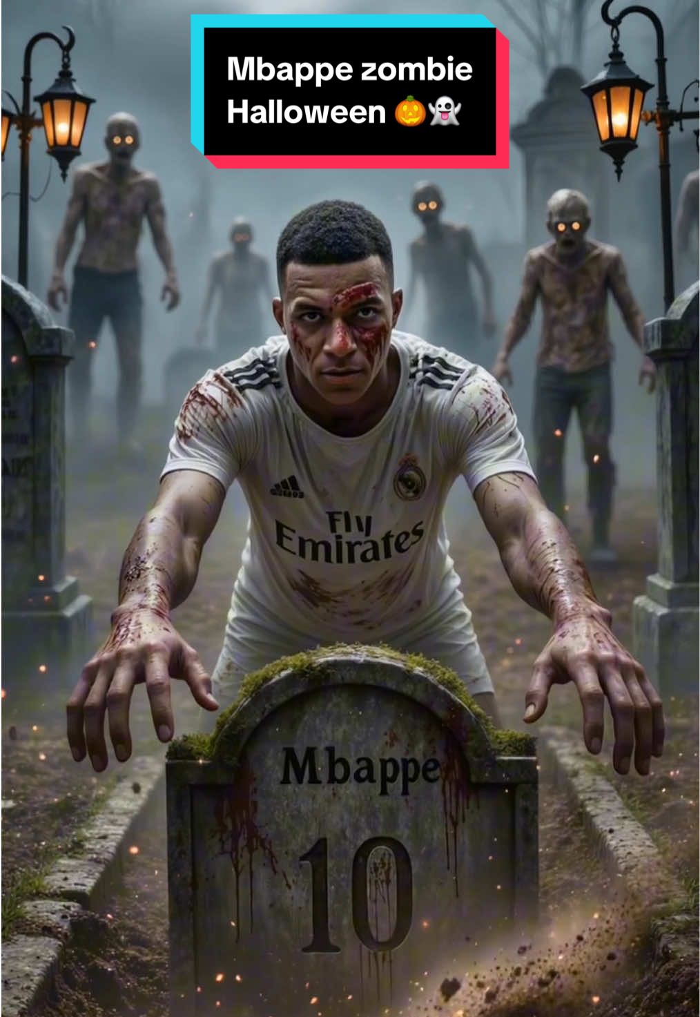 Real Madrid Halloween 🎃 👻  🧟‍♂️ Kylian Mbappe Zombie 👻 Vinicius Junior  👻 Rodrygo 🧙 Jude Bellingham Wizard 🧛‍♂️ Arda Guller Vampire 🤡 Valverde #RealMadrid #RM #AI #halloween 
