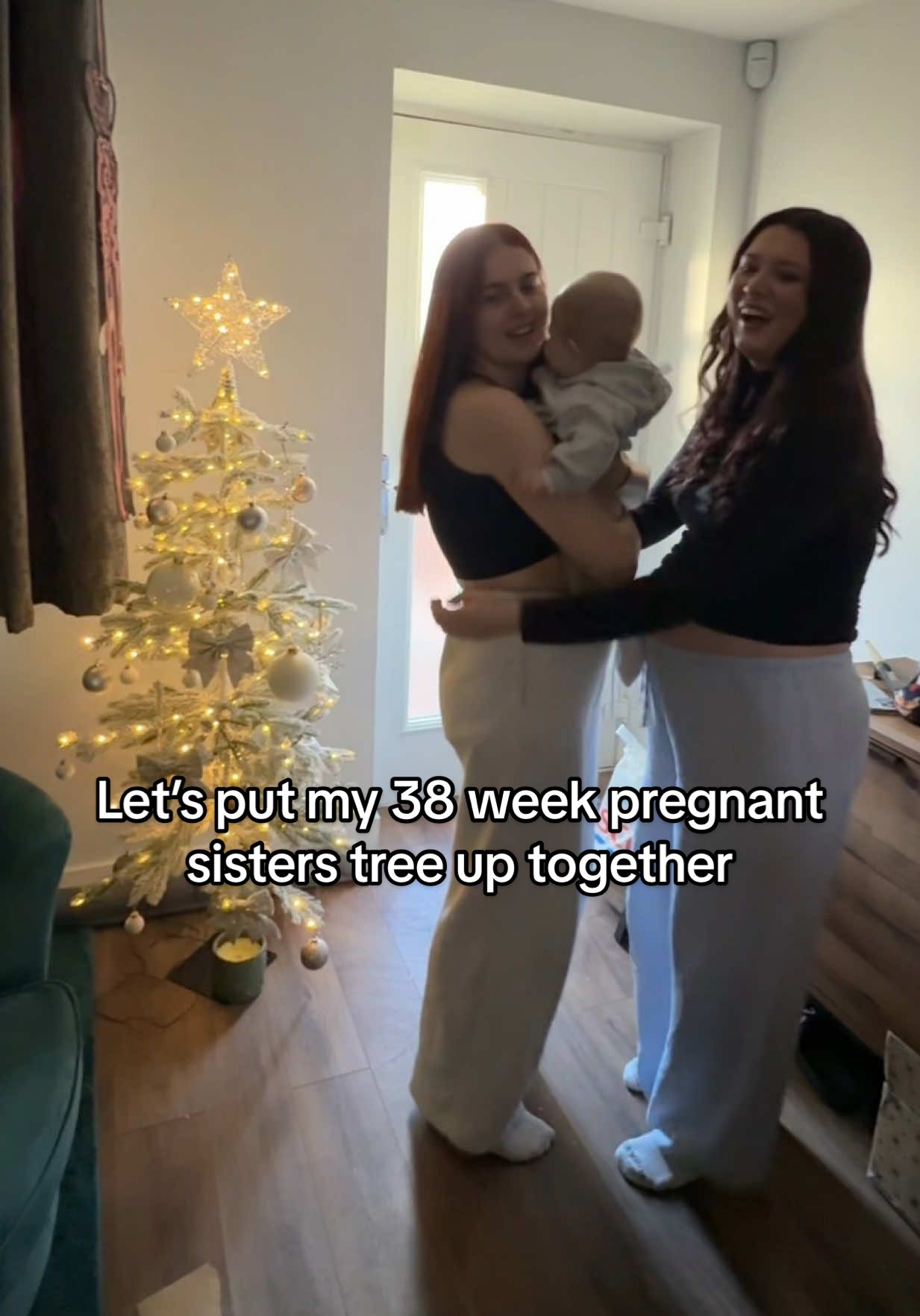 Mission accomplished! Let me know when you put your Christmas tree up! I love how this looked, so proud of my sis. @The_real_skyexo #tree #christmas #pregnancy #ivf #38weeks 