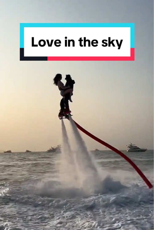 When the sunset meets the waves, even gravity falls in love 💞💦 Coach and the beauty flying high — this is what romance in the sky looks like! 🌅✨ #Flyboard - #SunsetVibes - #fyp #CoupleGoals -    #PaidPartnership 