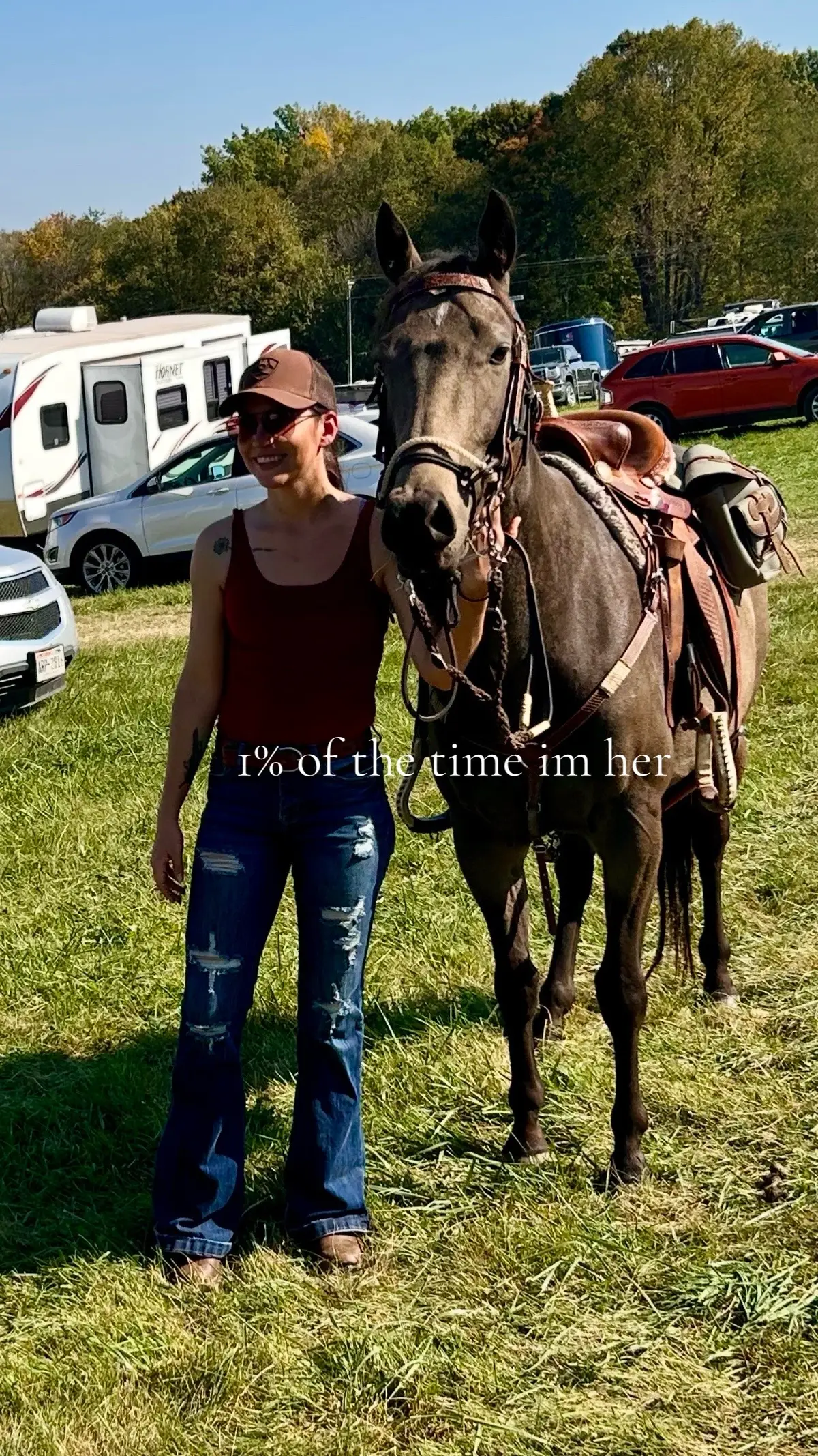 One of my biggest sacrifices #fyp #horses #horsegirl #momlife