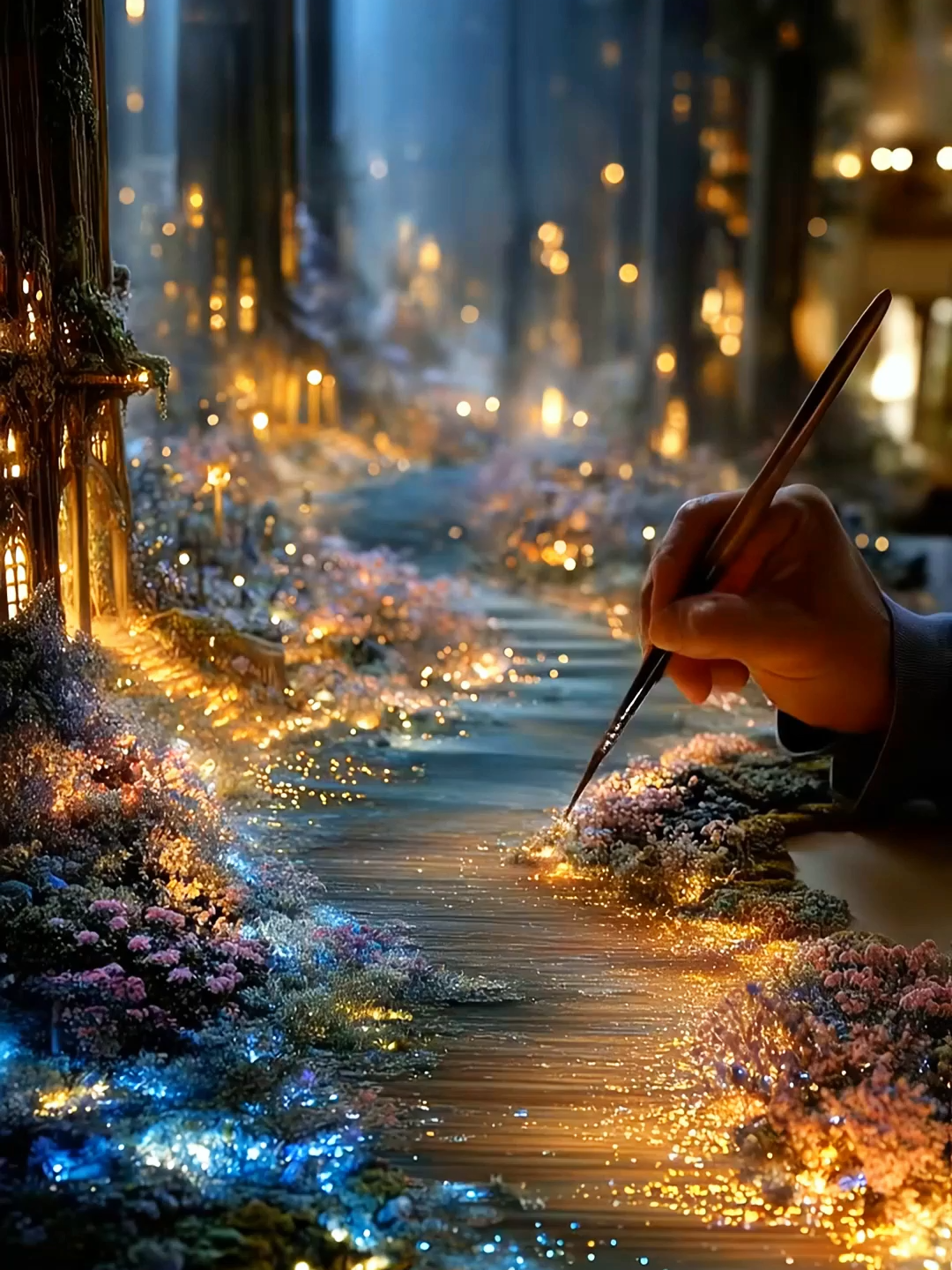 Painting my dreams into reality. ✨🖌️ What if you could paint with light? #landscape#aiart#dream#mindblown#colors