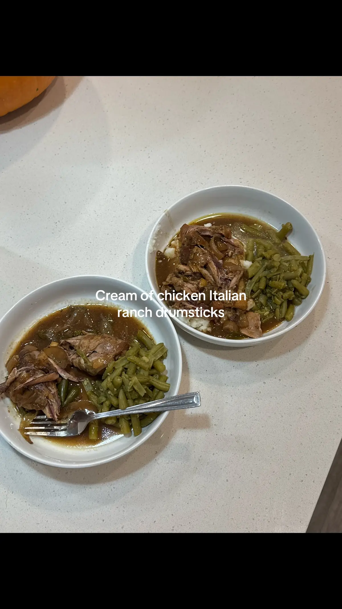 Ingredients: • 6–10 chicken drumsticks • 1 can Cream of Chicken soup • 1 packet Ranch seasoning • 1 packet Italian dressing seasoning (or 1 tablespoon Italian seasoning + 1 teaspoon garlic powder + 1 teaspoon onion powder) • 1 teaspoon garlic powder • 1 teaspoon onion powder • 1/2 cup chicken broth • Salt and pepper to taste • Optional for extra richness: 2 tablespoons butter on top before cooking