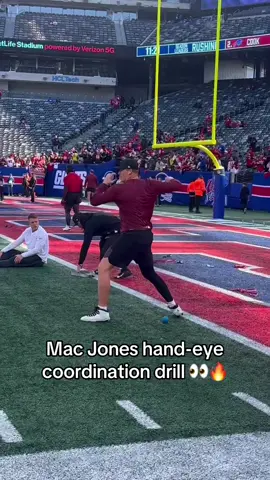 Harder than it looks. 😂😅 #nfl #football #macjones #quarterback #sports 