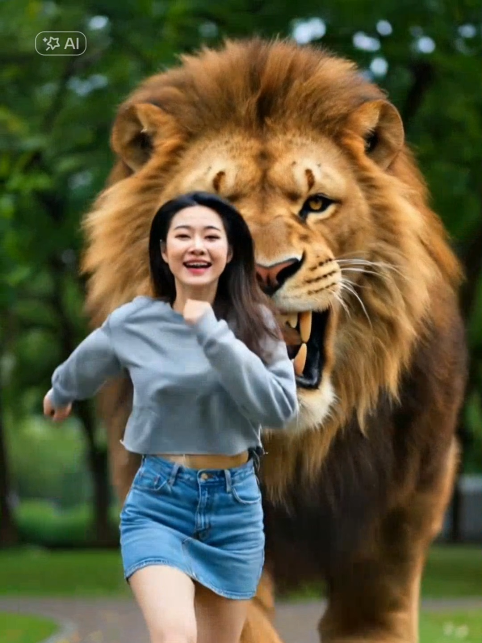 chased by a lion#CapCut #pioneertemplate #capcutpioneer #trending #fyp 
