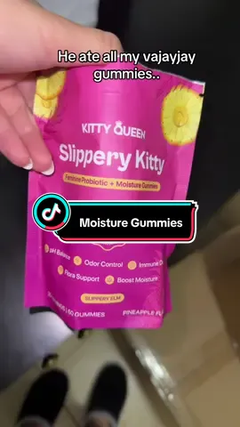 I guess I can’t blame him because these literally taste like candy 😩 #moisturegummies #pineapplegummies #feminineprobiotic #ttshop #blackfridaydeals 
