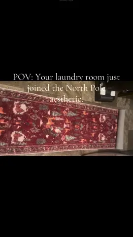 Toddler approved 🦌🎅 This vintage-style Santa and reindeer rug adds the sweetest Christmas touch — even in the laundry room! Cozy, festive, and durable enough for little crawlers and big holiday messes. The perfect mix of cute + classic ✨ #ChristmasRug #VintageDecor #HolidayVibes #ToddlerApproved #FestiveHome     