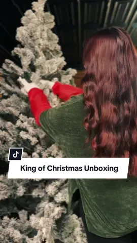First weekend of November = Christmas tree time! 🎄✨ #gifted @King of Christmas sent over their 7’ Prince Flock Tree with warm white LED lights, and I’m obsessed. The setup is so easy — plus, they even include gloves so you don’t scratch your arms while fluffing the branches (genius). The speakeasy isn’t finished yet, but this tree instantly makes the space feel cozy and magical. The twinkle lights just do something to my soul. 🥹 Now the big question… should we decorate it or leave it simple? 👀 #ad #kingofchristmas #christmastree 